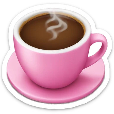 pink coffee cup  sticker