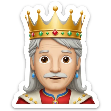 Burger King Crown guy with long grey hair and no facial hair sticker