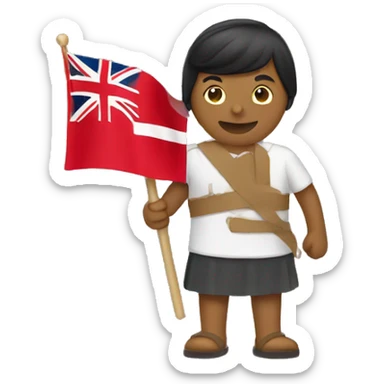A person holding a Tongan flag  sticker