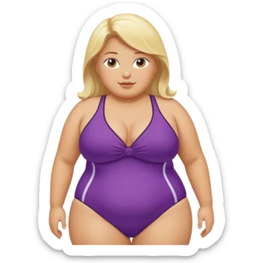 Obese blonde beach  sticker