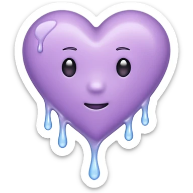 pastel purple dripping heart sticker
