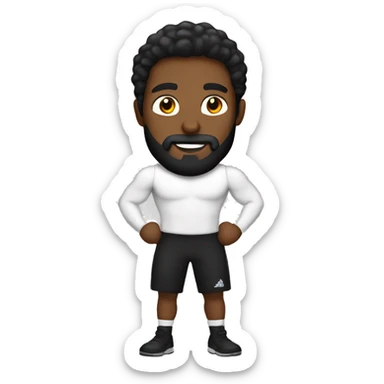 Hombre negro con  barba entrenando sticker