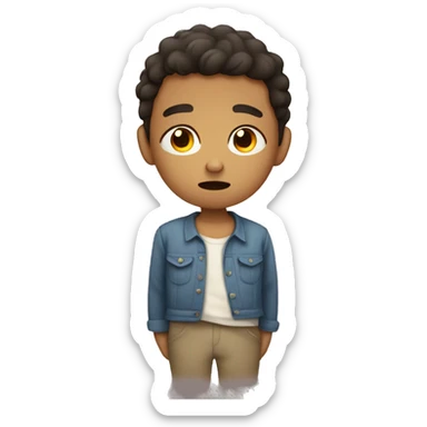 orphan who is sad and misses his parents  sticker