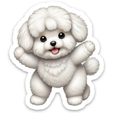 a bichon frise dancing  sticker