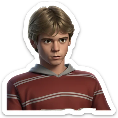 boy reading by the window sticker