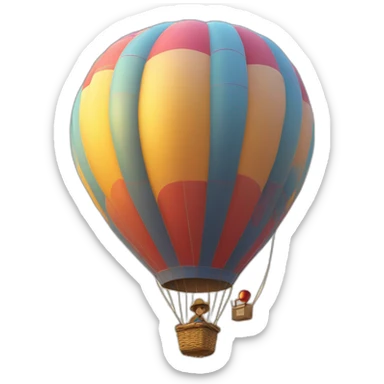 hot-air balloon with man sticker