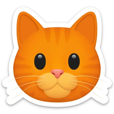 Emoji cat orange sticker