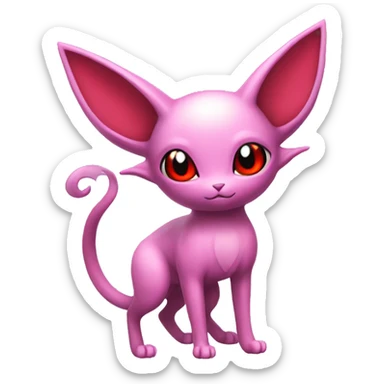 Pink Espeon Pokémon with red orb full body sticker
