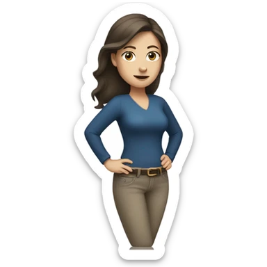 White brunette woman with one hand on hip  sticker