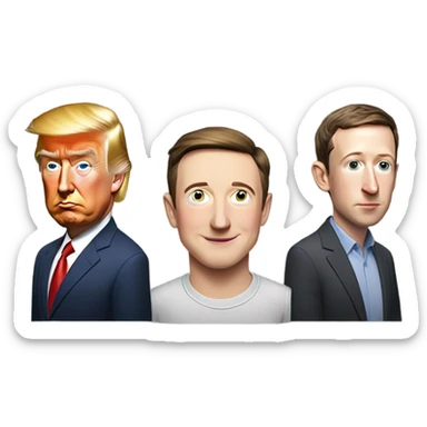 Trump Musk Zuckerberg sticker