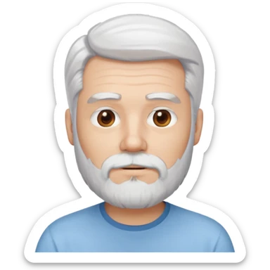uomo capelli bianchi e barba con camicia azzurrina sticker