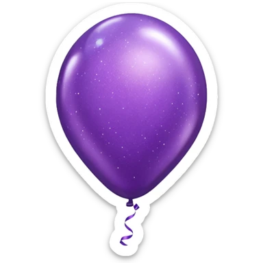 party decor  1 baloon purple glitter   sticker