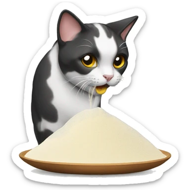 cat inhaling flour sticker