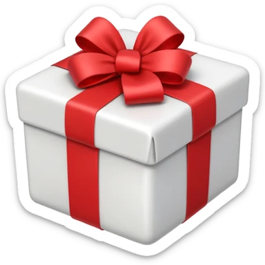 short small rounded cute white present gift sticker