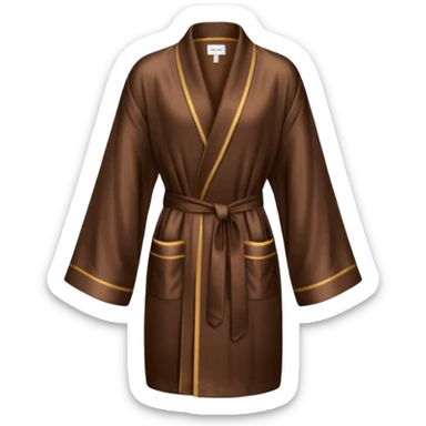 espresso colored silk robe short sticker