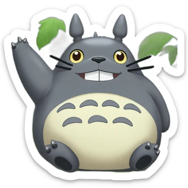totoro laghing sticker
