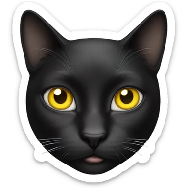 Black white cat with yellow eyes and patch over right eye sticker