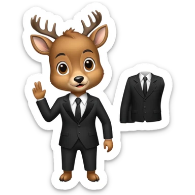 Deer in spy costume  sticker