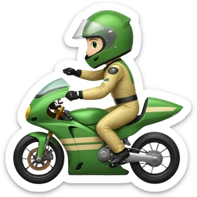 emojis.com green-motorcycle-racer- sticker