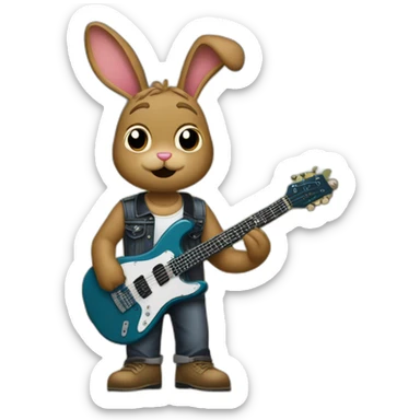 bad bunny cantante con una gitarra sticker