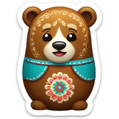 bear like russian matryoshka hard rock sticker