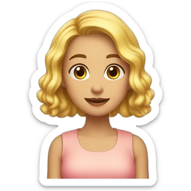 chica rubia con coletas sticker