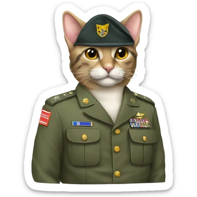 military cat sticker