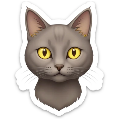 A slender Grayish brown Jianzhou cat sticker