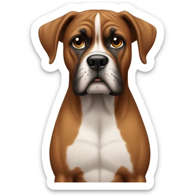 Rugged boxer dog sticker