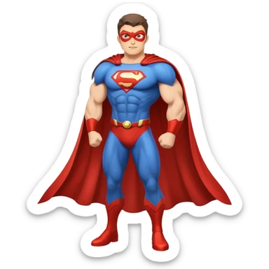 Superhero character with cape and muscular build sticker