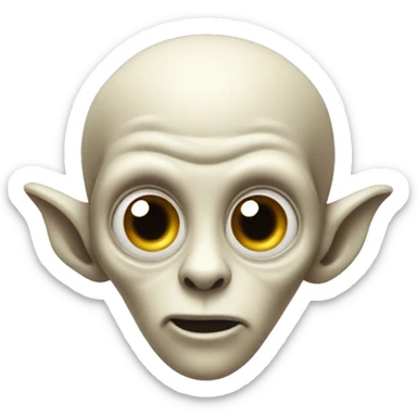 alien named oober schlort with big forehead and cheek bones sticker