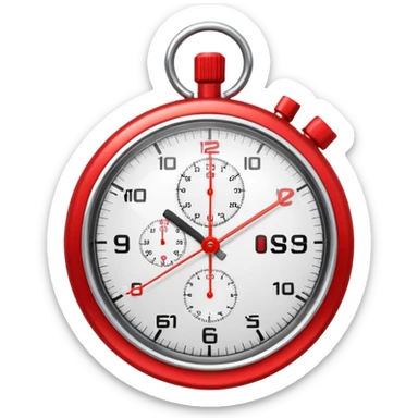red stopwatch  sticker