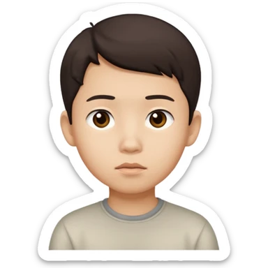 asian boy question mark sticker