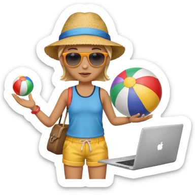 Woker+ Beach ball + laptop sticker