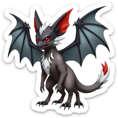Noivern-Mightyena-Silvally-Fakémon-hybrid-creature (full body)  sticker