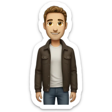 tall guy with few hair sticker