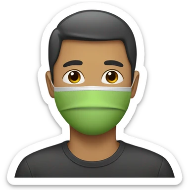 man with a mask sticker