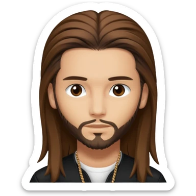 Tom Kaulitz with brown long hair  sticker