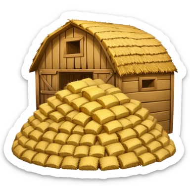 Hay into a barn sticker