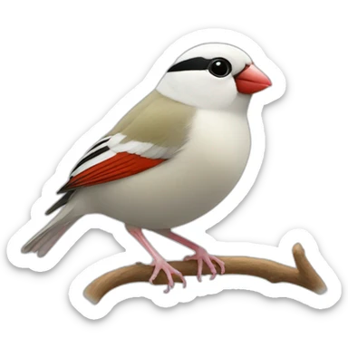white java sparrow sticker