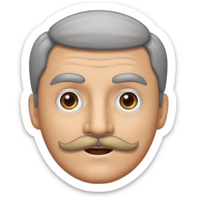 The disguised emoji but with gray eyebrows and mustache sticker