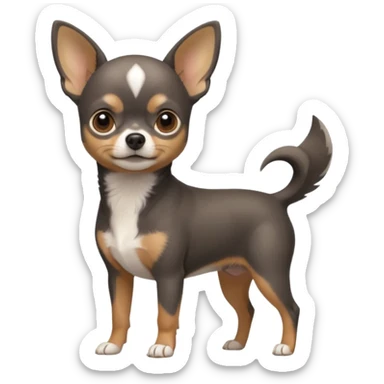Dark graphite Chihuahua with white markings sticker