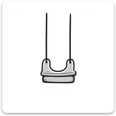 a children's swing with ropes and a seat, playful and safe design, pastel colors dd9fb0, ffc6d3, a3bfc9, c4bee2, f1b091, detailed hand-drawn doodle style sticker