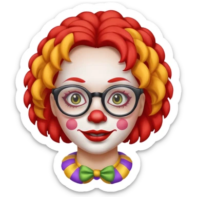 Female clown with glasses sticker