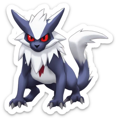 Cool Edgy Zangoose-Absol-Seviper Fakémon Digimon with Edgy markings, full body, outlined sticker