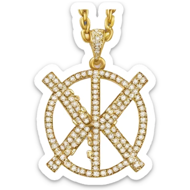 the word « Tana » wrote on a golden diamond chain sticker