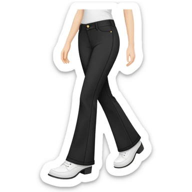 Bootcut black banding pants sticker