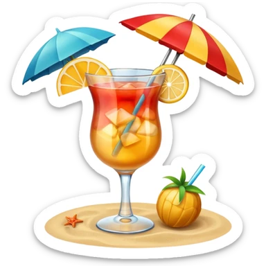 beach coctail drink sticker