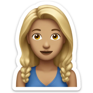 Women emoji with dirty blond hair and hazel eyes  sticker