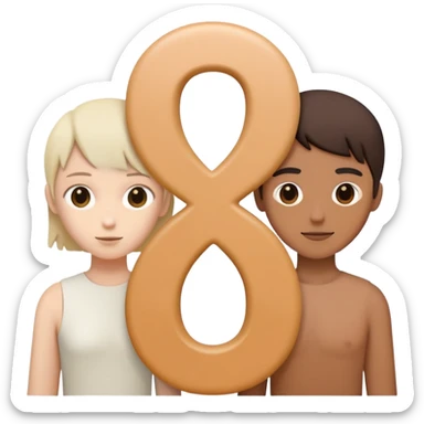 two gender-neutral figures forming the number 69, subtle and abstract, no explicit content sticker